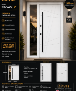 Zinvas Z – Traffic White | Mirror Glass Side Panel | 2050×1400mm