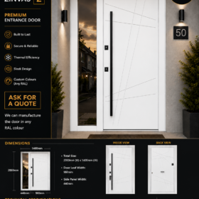 Zinvas Z – Traffic White | Mirror Glass Side Panel | 2050×1400mm