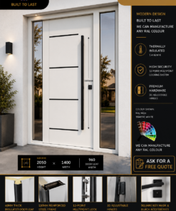 AnyDoor Celline – Traffic White RAL 9016 | With Side Panels | 2050×1400mm