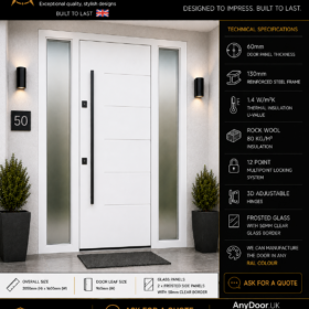 DAVOS White – Double Frosted Side Panels