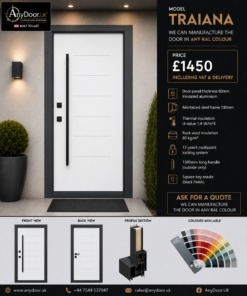 Italian Door Traiana – White RAL 9016 | Single Door | £1450 incl. VAT & Delivery