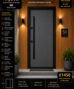 DAVOS Anthracite Grey – Single Frosted Side Panel