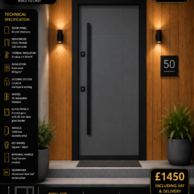 DAVOS Anthracite Grey – Single Frosted Side Panel