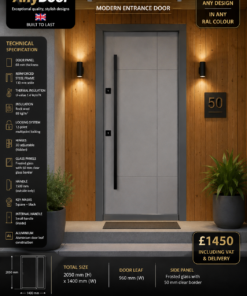DAVOS Light Grey – Single Frosted Side Panel