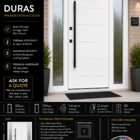DURAS – White | 2 Frosted Side Panels
