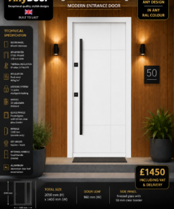 DAVOS White – Single Frosted Side Panel