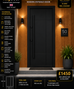 DAVOS Black – Single Frosted Side Panel