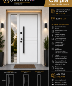 Italian Door Carpia – White | Frosted Side Panel | 2050×1400mm