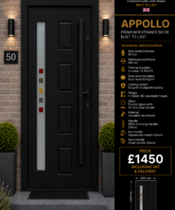 APPOLLO – Jet Black RAL 9005 | Single Door 900mm