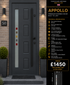 APPOLLO – Black Grey RAL 7021 | Single Door 900mm