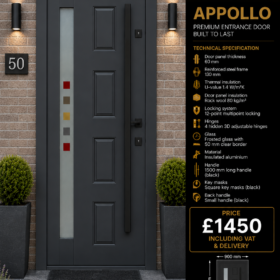 APPOLLO – Black Grey RAL 7021 | Single Door 900mm