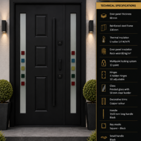 APPOLLO – Black | 2 Frosted Side Panels